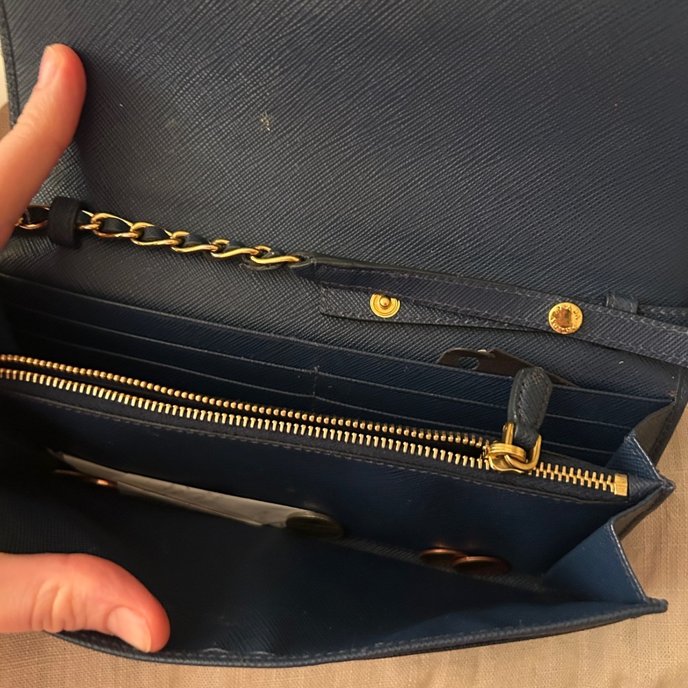 Prada Dark Blue Leather crossbody/ Clutch/WOC - Picture 5 of 5